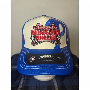 Pro Standard Philadelphia Phillies Cream Wool Strapback Hat Blue